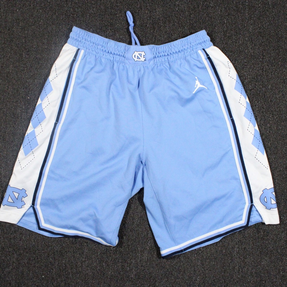 Jordan UNC Tar Heels Basketball Shorts Mens XL Blue White Argyle AT8859-448 Exc